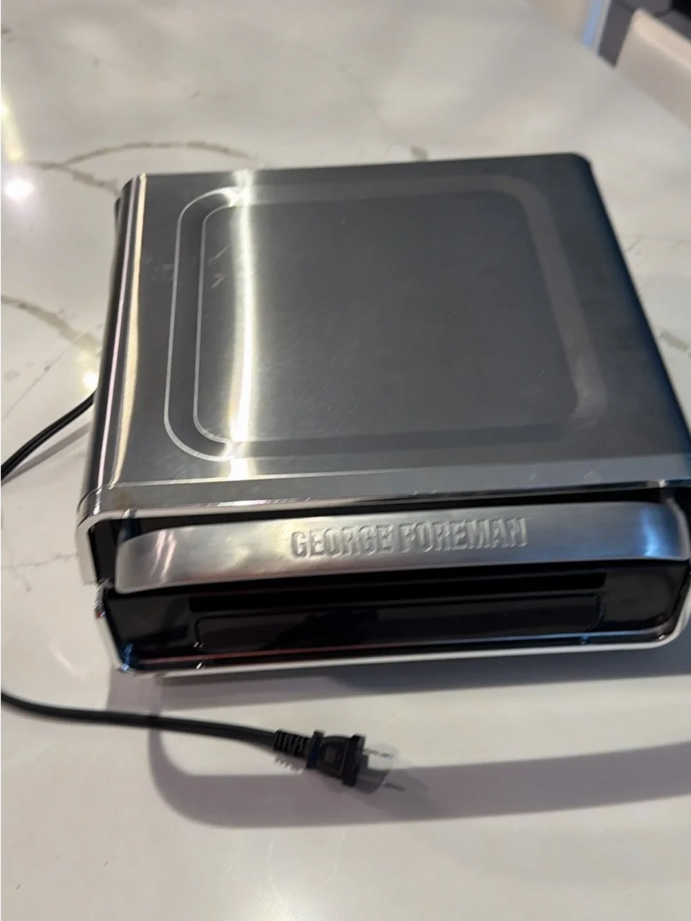 George Foreman Compact Electric Grill - Stainless Steel Silver